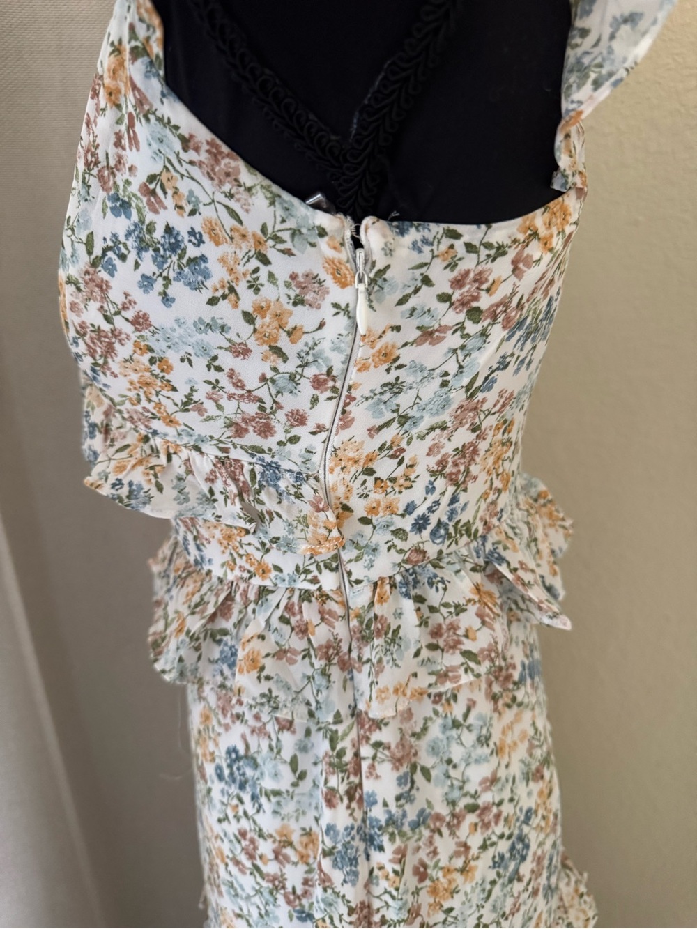 Altar’d State Floral Ruffle Maxi Dress Cottagecore Boho Prairie XS - Picture 8 of 9